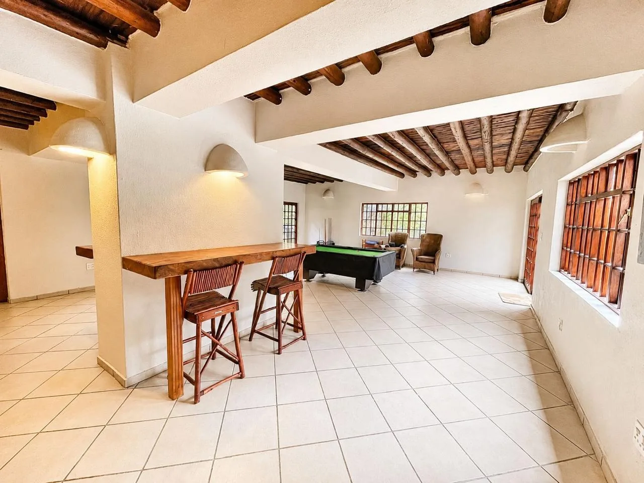 Bar and pool table